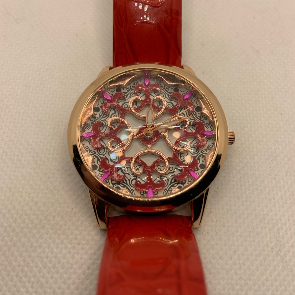 STRADA WATCH WITH RED FAUX LEATHER BAND - Picture 6 of 8